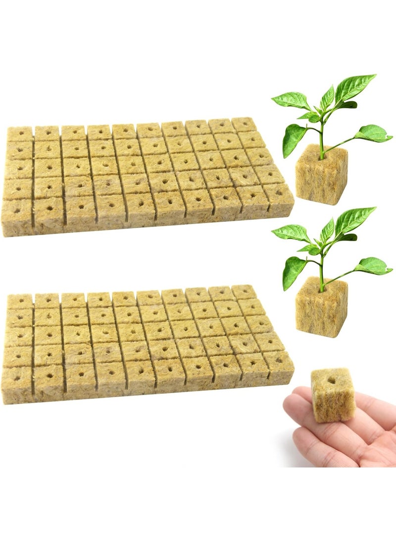 100 Pack Rockwool Grow Plant Growth Cubes for Seed Germination and Hydroponic Seedlings,Breathable Rockwool Starter Cubes for Cutting Plant Propagation,Garden Soil Blocks for Greenhouse - Image 1
